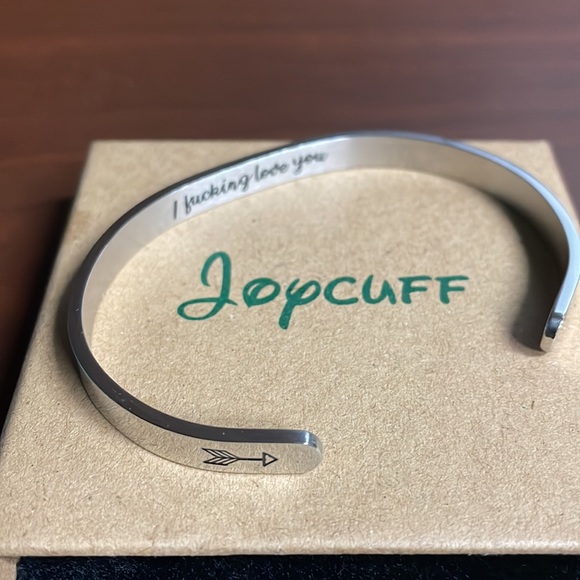 Joycuff Polished Hidden Message Cuff Bracelet - Picture 4 of 5